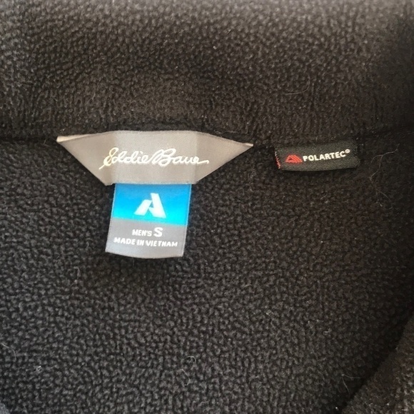 Eddie Bauer Black Polartec 1/2 Zip Fleece Size Small - Picture 3 of 9